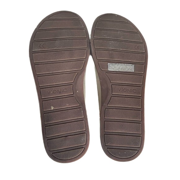 Vionic Shoes Womens 6.5 Gold Textured Leather Footbed Sandals Rhinestones - Picture 9 of 9